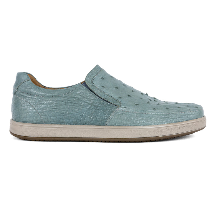 Tommy Men's Ostrich Leather Strut Sky Gray Shoe