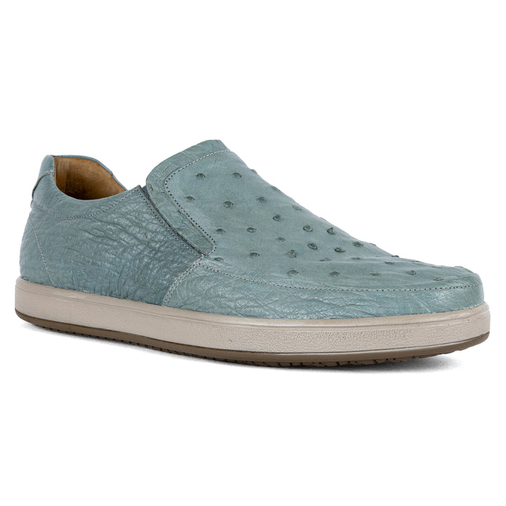 Tommy Men's Ostrich Leather Strut Sky Gray Shoe