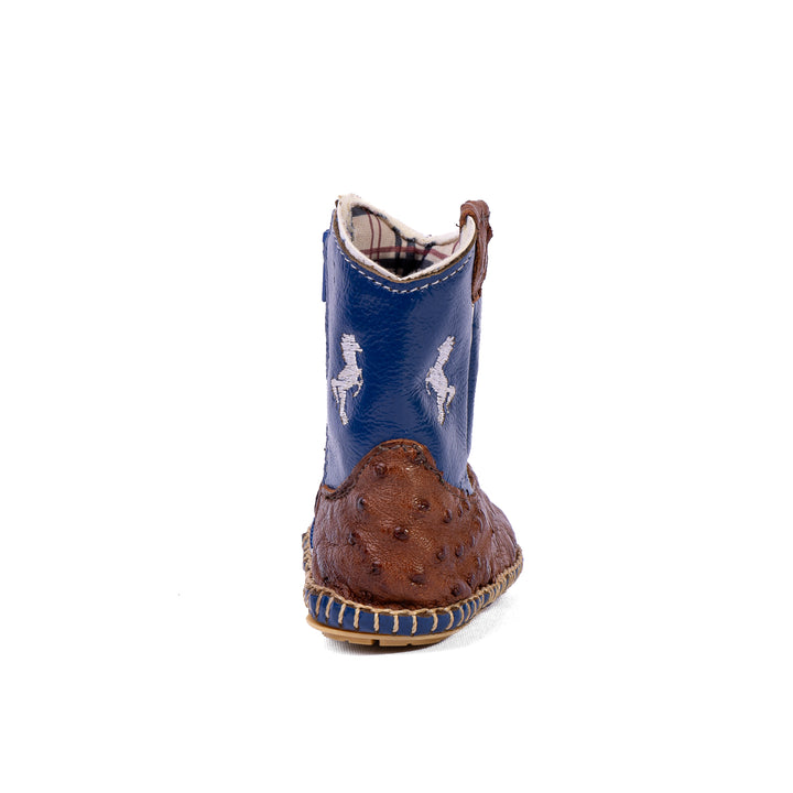Children's Country Boot in Baby Caramel Pinhão Ostrich Leather