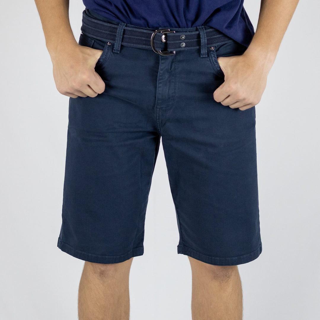 Bermuda Masculina Strut em Sarja Regular Fit Blueberry Vintage