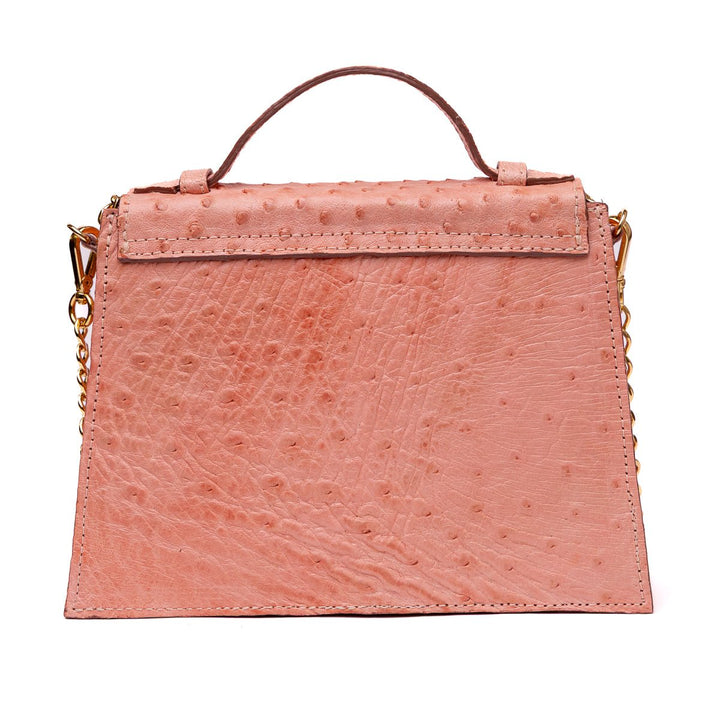 Bolsa Mini em Couro de Avestruz Cheio Strut Rosa - Strut