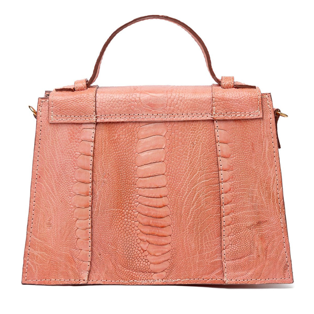Bolsa Mini em Couro de Canela de Avestruz Strut Rosa - Strut