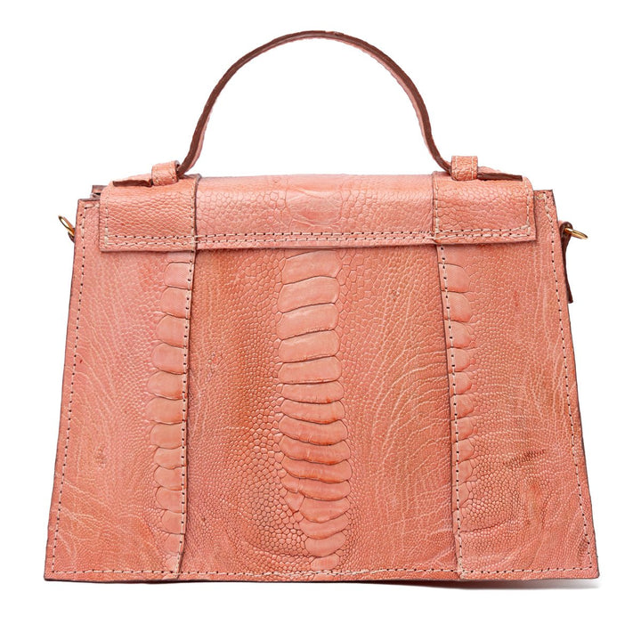Bolsa Mini em Couro de Canela de Avestruz Strut Rosa - Strut