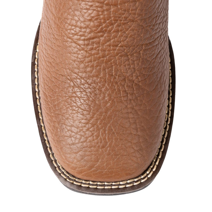 Bota em Couro Bovino com Cano Bordado e Bico Quadrado - Strut