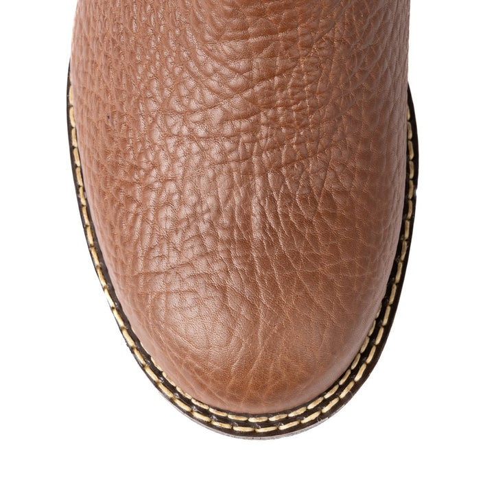 Bota em Couro Bovino com Cano Bordado e Bico Redondo - Strut