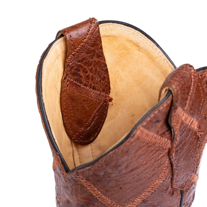 Bota Masculina Strut em Couro de Avestruz Cheio Caramelo - Strut