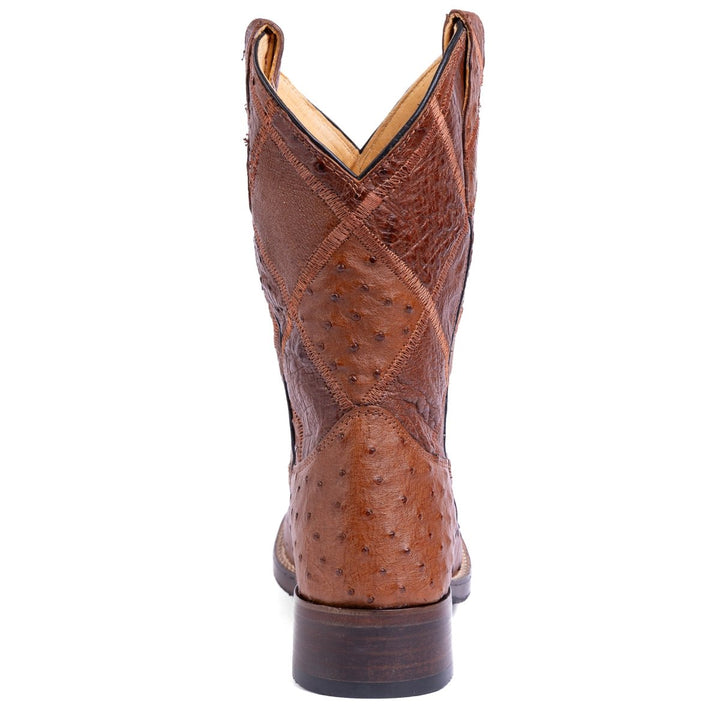 Bota Masculina Strut em Couro de Avestruz Cheio Caramelo - Strut