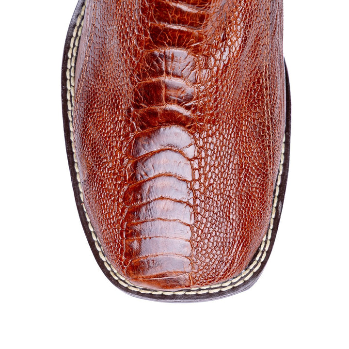 Bota Masculina Strut em Couro de Canela Cano Bordado - Caramelo - Strut