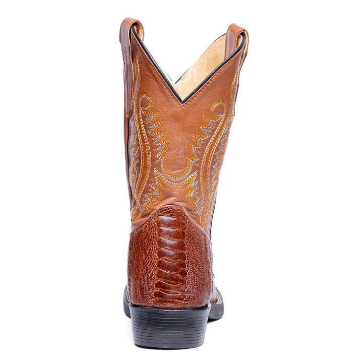 Bota Masculina Strut em Couro de Canela Cano Bordado - Caramelo - Strut