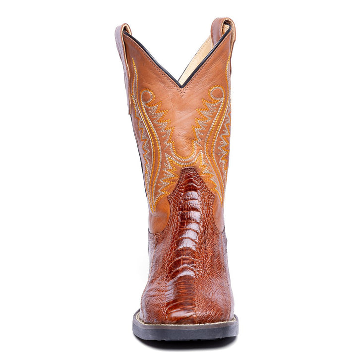 Bota Masculina Strut em Couro de Canela Cano Bordado - Caramelo - Strut