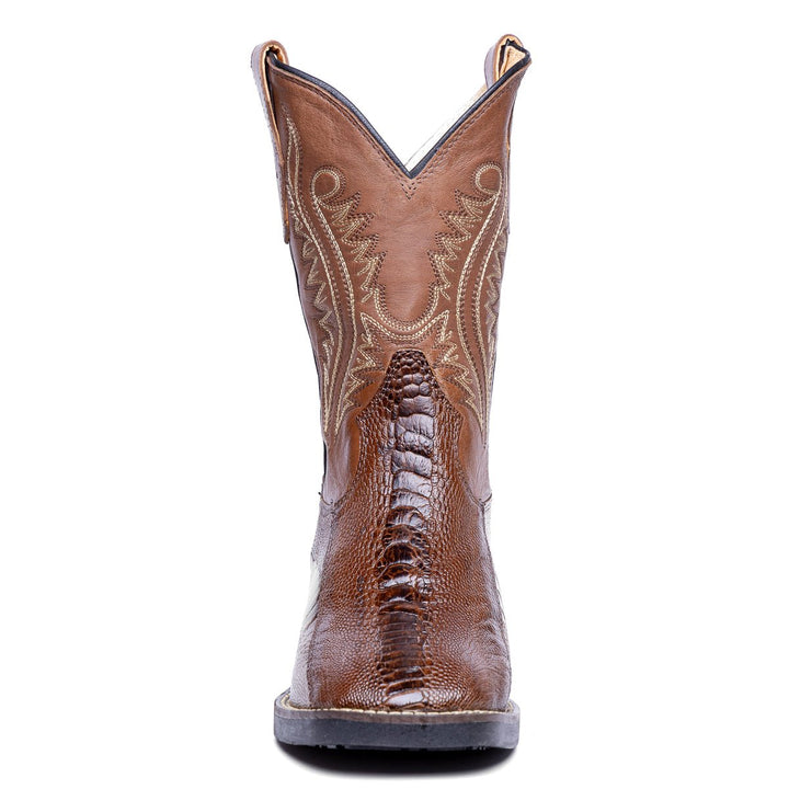 Bota Masculina Strut em Couro de Canela Cano Bordado - Tabaco - Strut