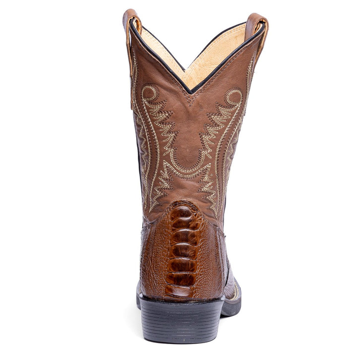 Bota Masculina Strut em Couro de Canela Cano Bordado - Tabaco - Strut