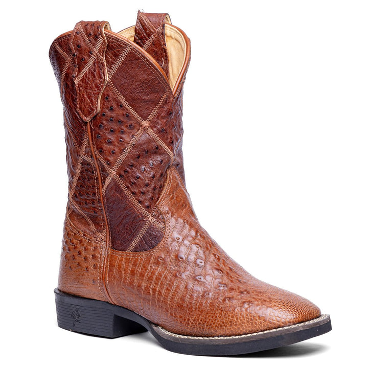 Bota Masculina Strut ST011 Em Couro De Avestruz Liso - Caramelo - Strut