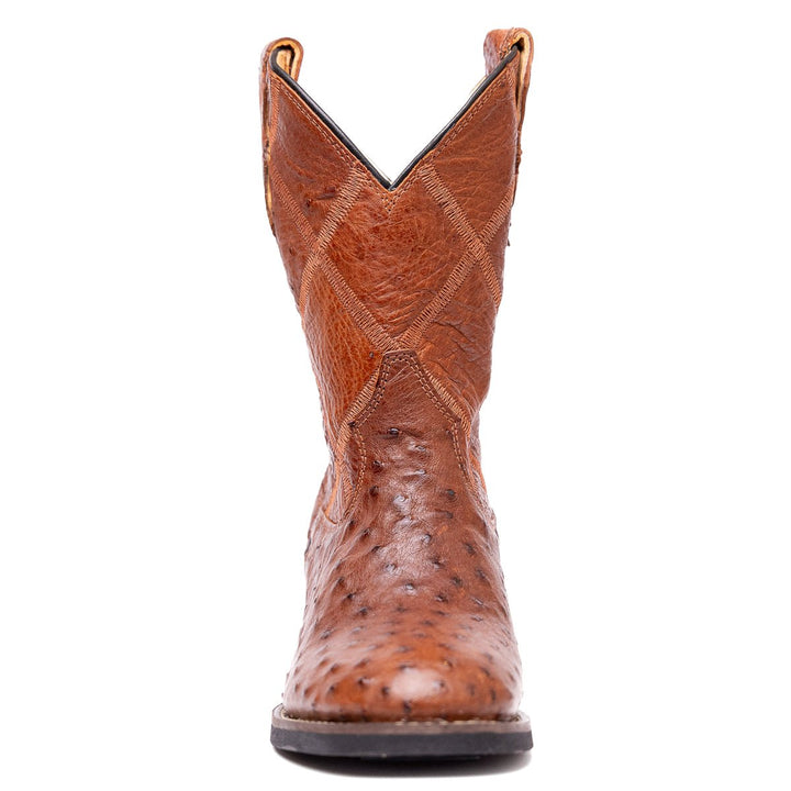 Bota Strut Masculina Couro De Avestruz Cheio St009 Caramelo - Strut