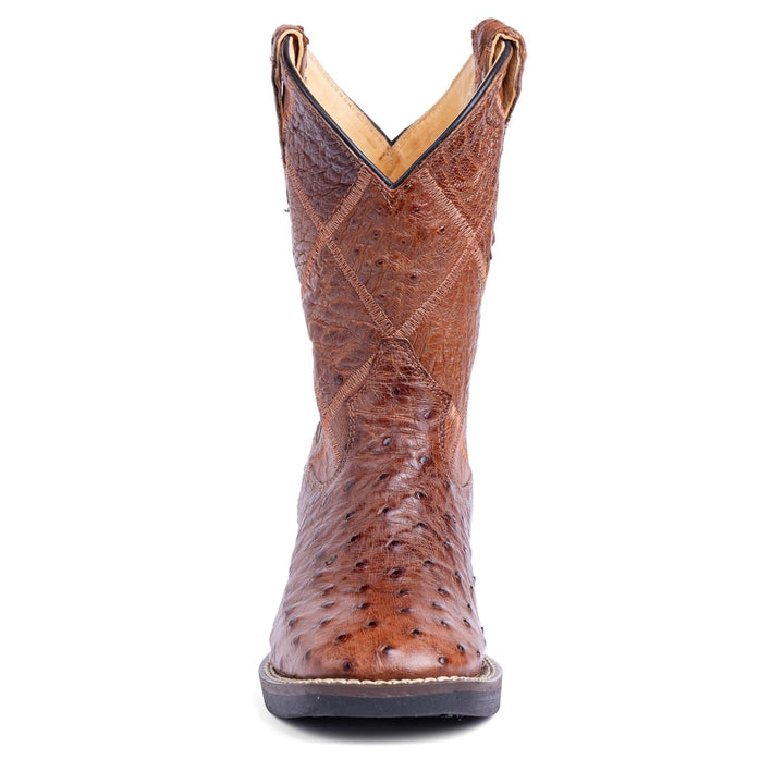 Bota Strut Masculina em Couro de Avestruz Cheio Caramelo ST011 - Strut