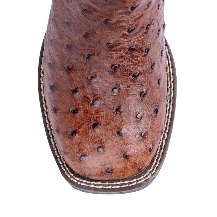 Bota Strut Masculina em Couro de Avestruz Cheio Caramelo ST011 - Strut