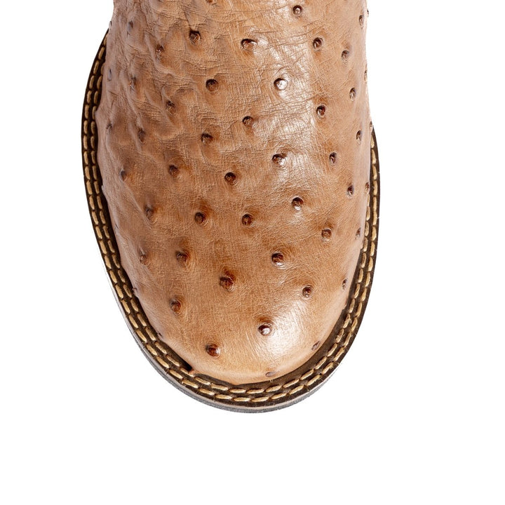 Bota Strut Masculina em Couro de Avestruz Cheio Tabaco - Strut