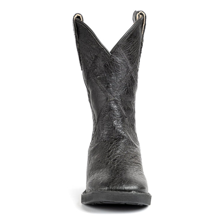 Bota Strut Masculina Em Couro De Avestruz Liso Bico Quadrado - Strut