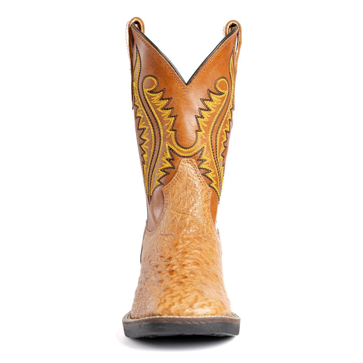 Bota Strut Masculina em Couro de Avestruz Liso Chestnut - Strut