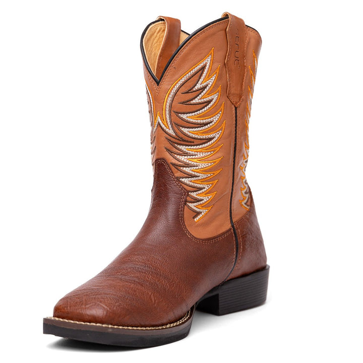 Bota Strut Masculina Em Couro De Carneiro Corrugado Caramelo - Strut