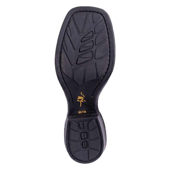 Bota Strut Masculina Em Couro De Carneiro Corrugado Preto - Strut