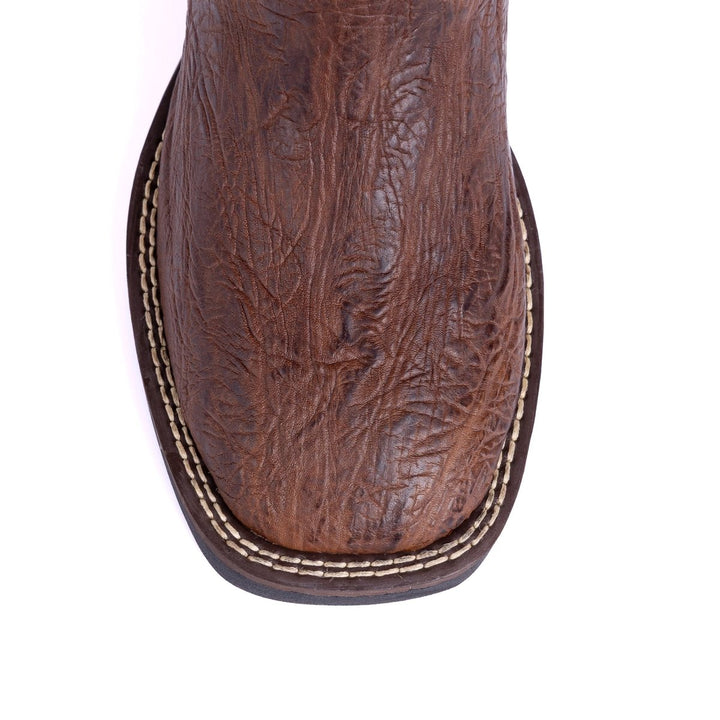 Bota Strut Masculina Em Couro De Carneiro Corrugado Tabaco - Strut