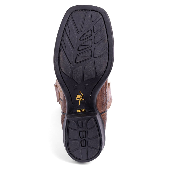 Bota Strut Masculina Em Couro De Carneiro Corrugado Tabaco - Strut