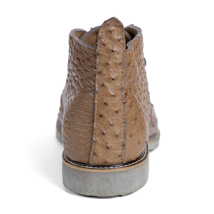 Botina Chelsea Masculina Strut em Couro de Avestruz Cheio Tabaco - Strut