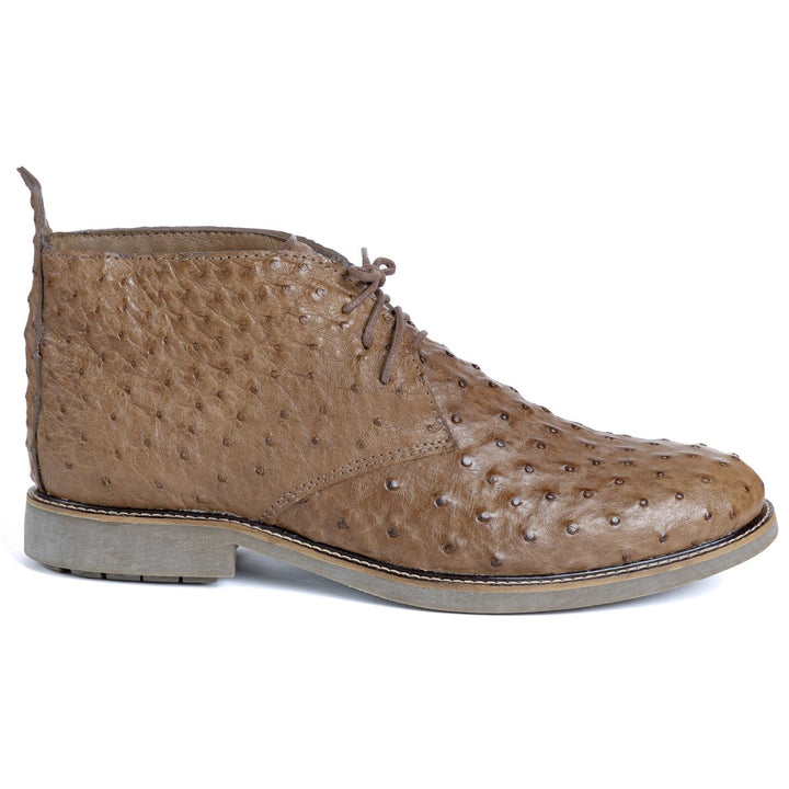Botina Chelsea Masculina Strut em Couro de Avestruz Cheio Tabaco - Strut