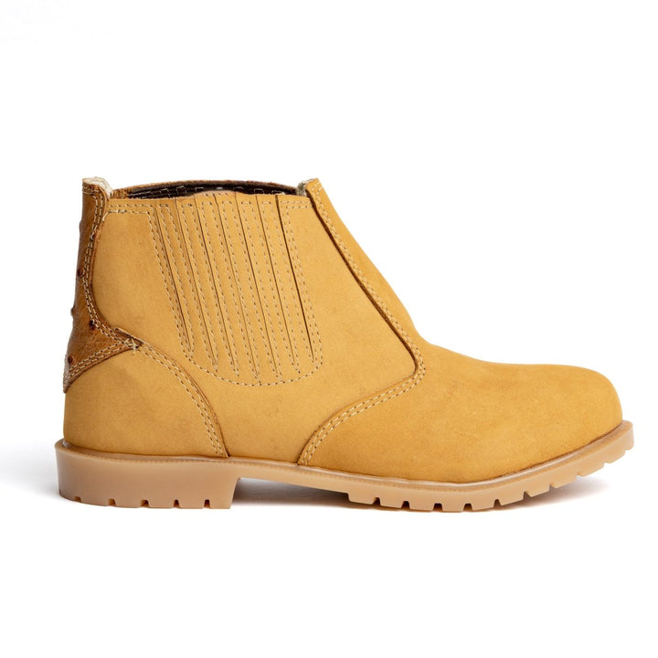 Botina Infantil em Couro Bovino Castor com Detalhe - Strut