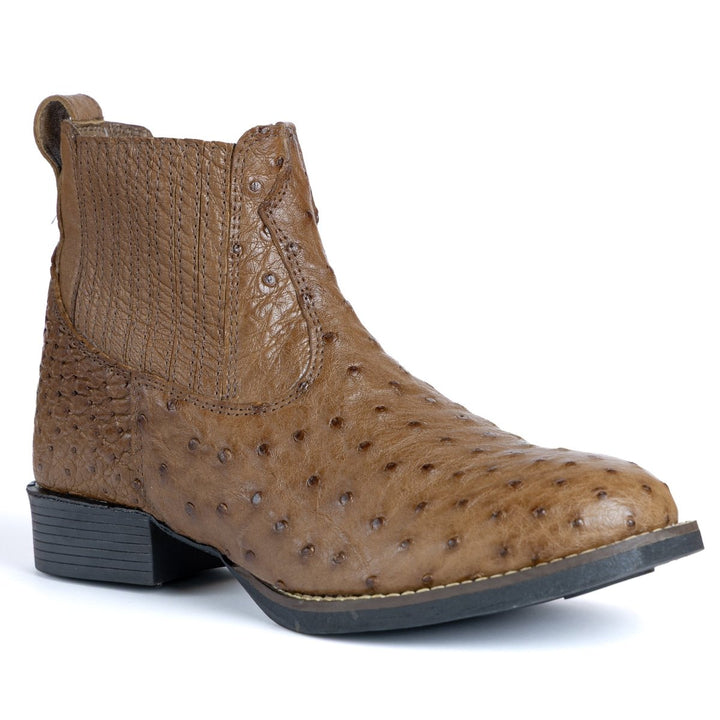 Botina Masculina Strut em Couro de Avestruz Cheio ST3027 - Strut