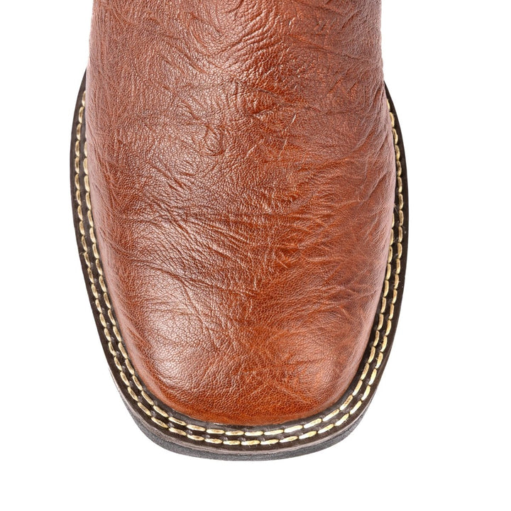 Botina Strut Masculina em Couro de Carneiro Corrugado Caramelo - Strut