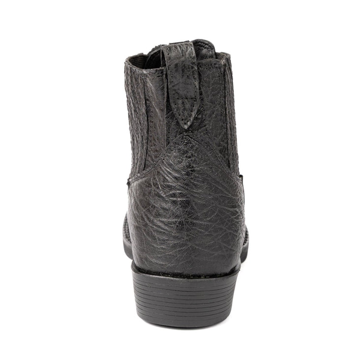 Botina Strut Masculina em Couro de Carneiro Corrugado Preto - Strut