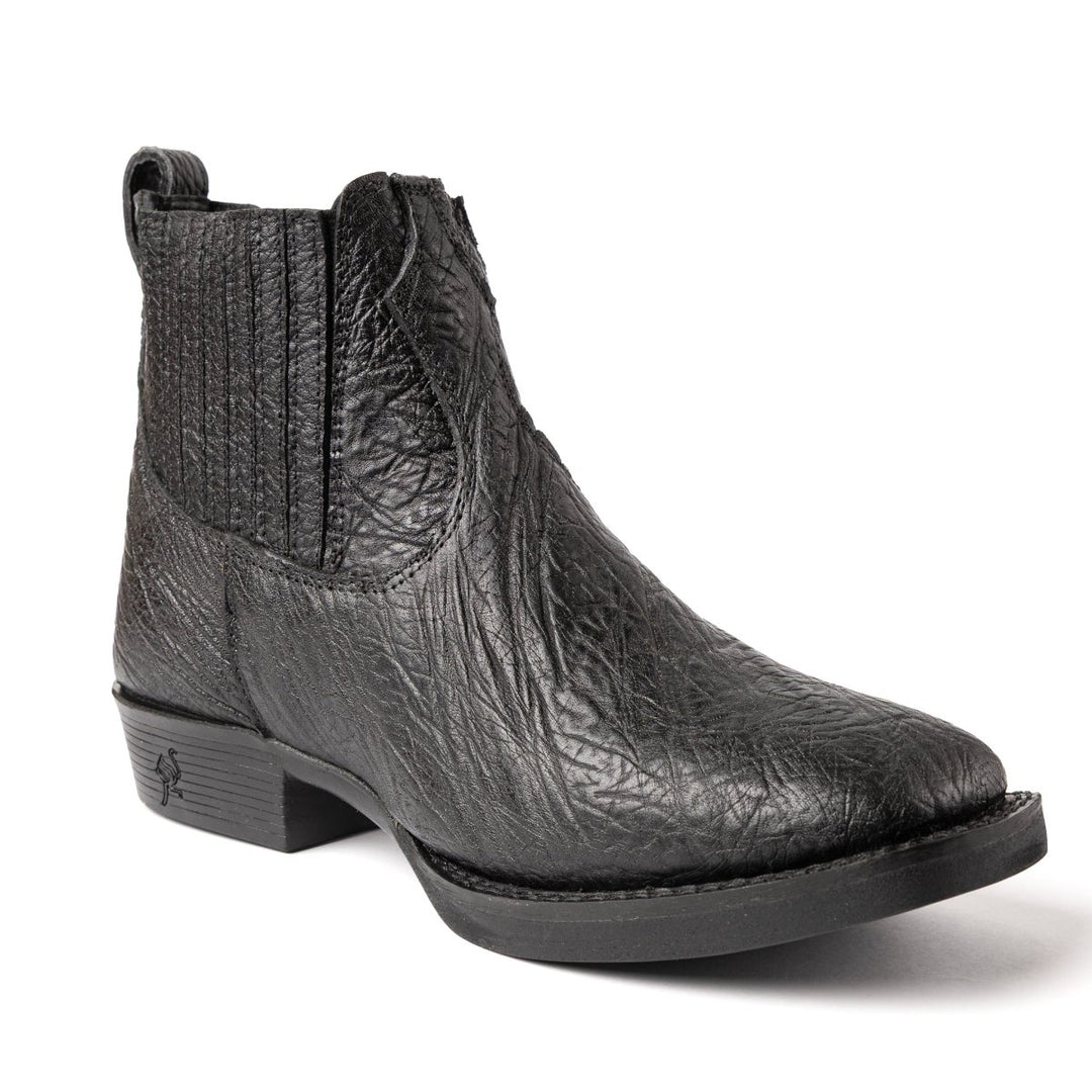 Botina Strut Masculina em Couro de Carneiro Corrugado Preto - Strut