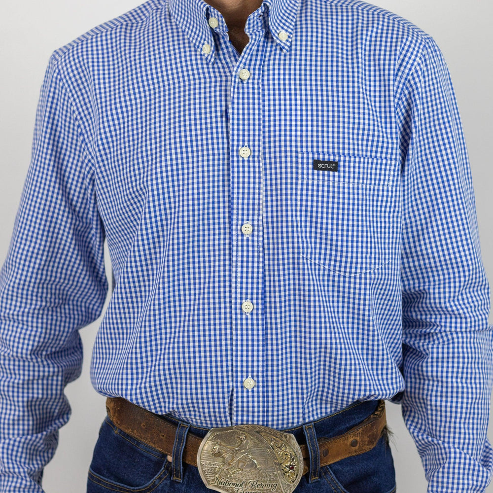 Camisa Masculina Strut Manga Longa Xadrez Azul Marinho - Strut