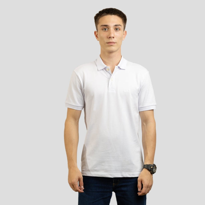 Camisa Polo Masculina Algodão Pima - Branco - Strut