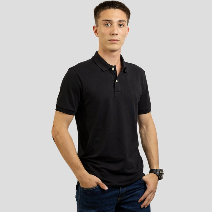 Camisa Polo Masculina Algodão Pima - Preto - Strut