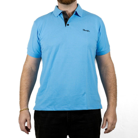 Camisa Polo Wrangler® Piquet Azul Claro - Strut