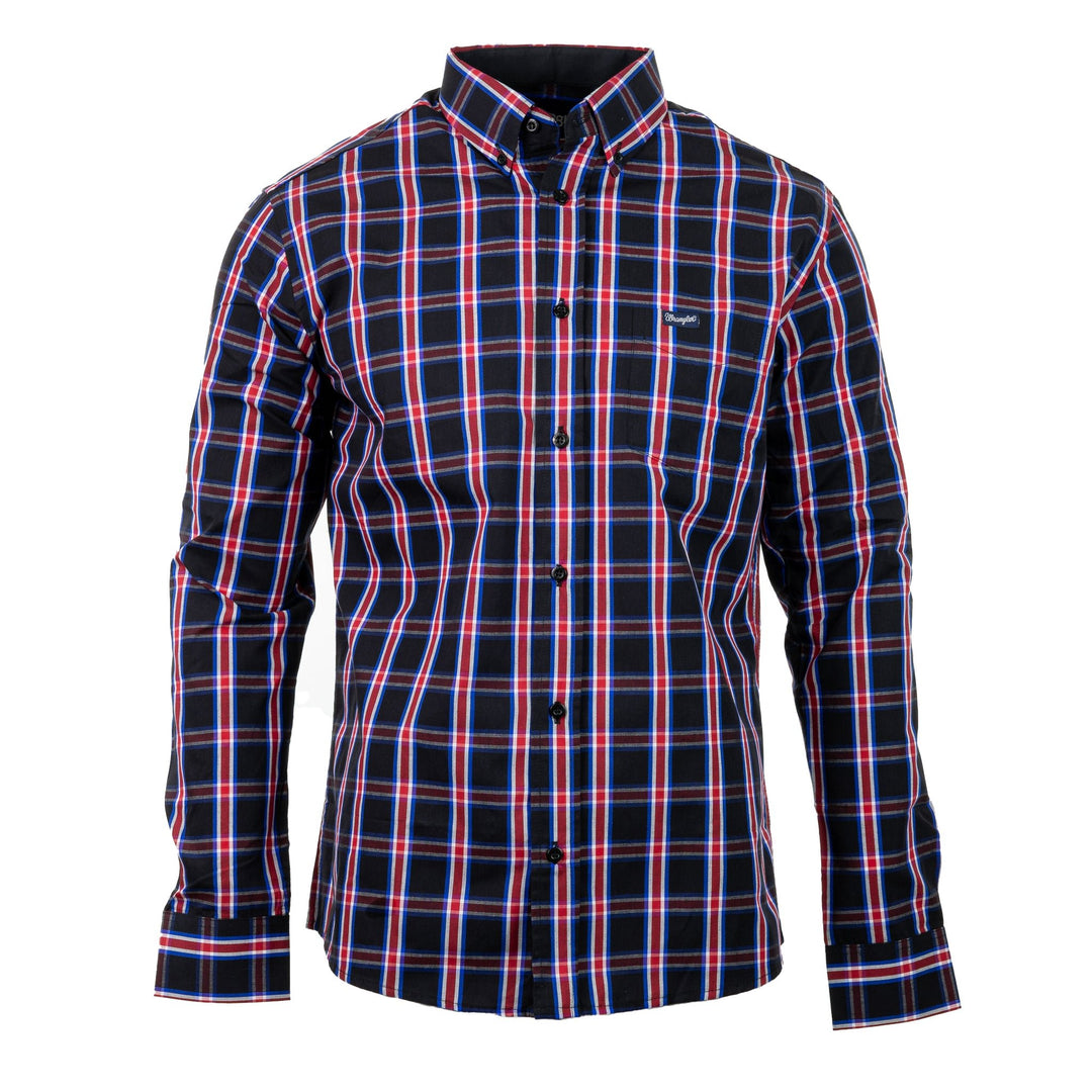 Camisa Wrangler Manga Longa Xadrez Azul/Vermelho - Strut