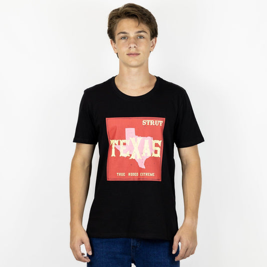 Camiseta Básica Strut Gola Careca Texas Preta - Strut