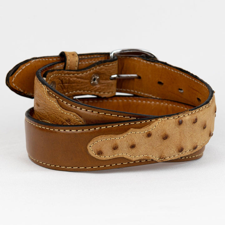 Cinto Strut Masculino em Couro de Avestruz Chestnut - Strut