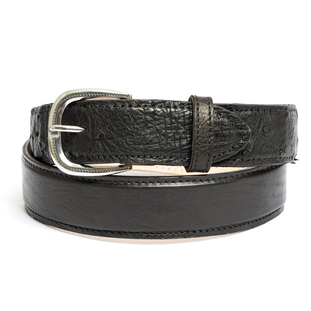 Cinto Strut Masculino em Couro de Avestruz Preto - Strut
