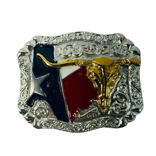 Fivela Country Longhorn Bandeira Texas Stars Buckles - Strut