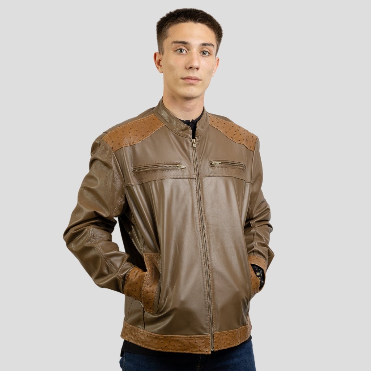 Couro Marrom Café PreÇo De Casaco De Couro Masculino Jaqueta De