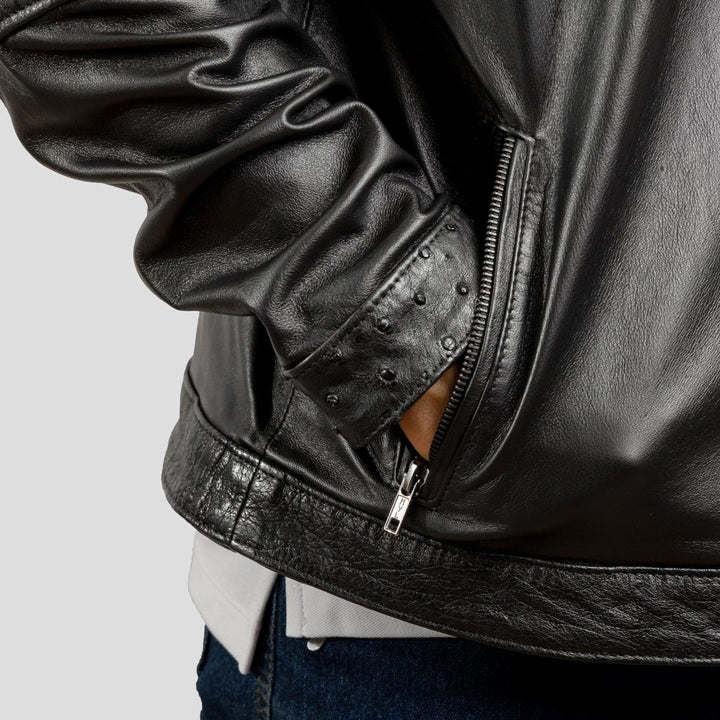 Jaqueta de Couro Misto Avestruz e Carneiro 207 Strut - Strut