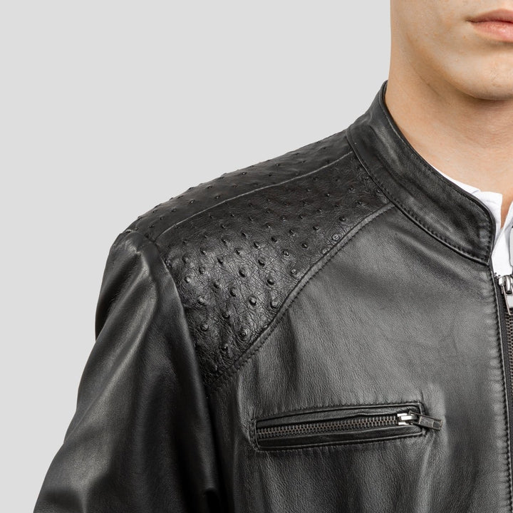 Jaqueta de Couro Misto Avestruz e Carneiro 207 Strut - Strut