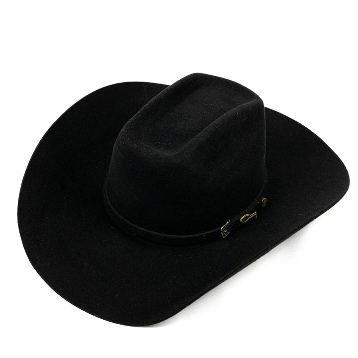 Cury Brick Premium Hat Brim 10cm Black Fur and Wool