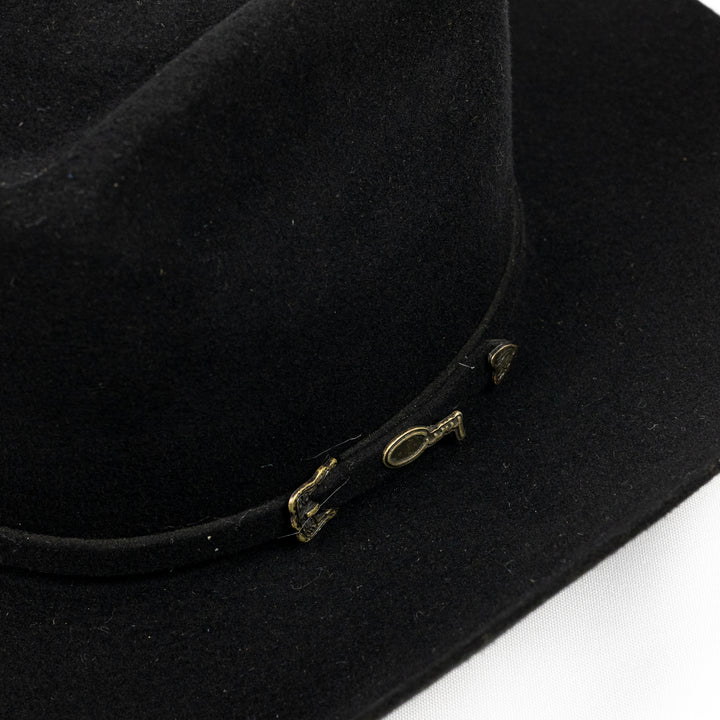 Cury Brick Premium Hat Brim 10cm Black Fur and Wool