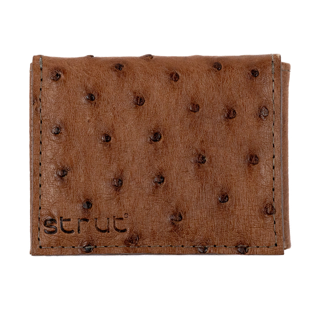 Men's Strut Chestnut Ostrich Leather Wallet