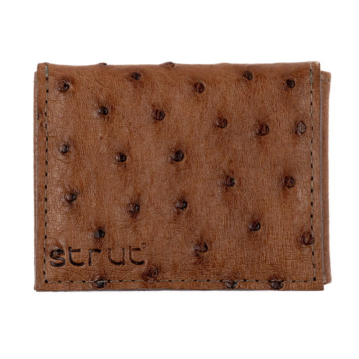 Men's Strut Chestnut Ostrich Leather Wallet